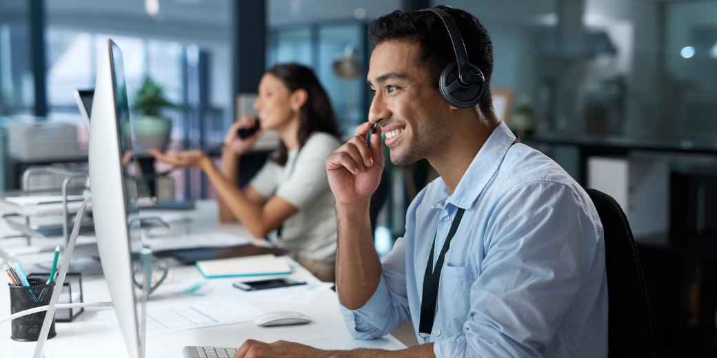 ClearBizDebt representative on a weekly check-in call with a merchant cash advance client